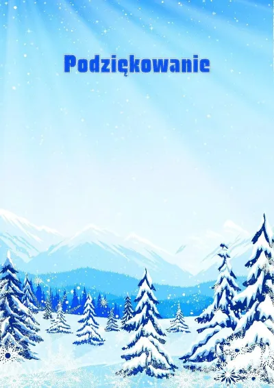 Szablon artystyczny podziękowania „Zimowe pogórze”