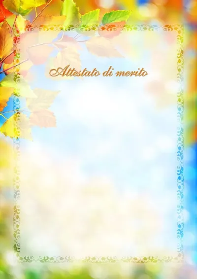Modello artistico di attestato «Sussurro d'autunno»