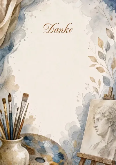Dankschreiben-Vorlage „Aquarell-Etüde“