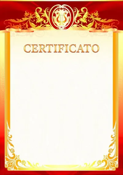 Modello di certificato musicale «Sotto l'ispirazione della musa»