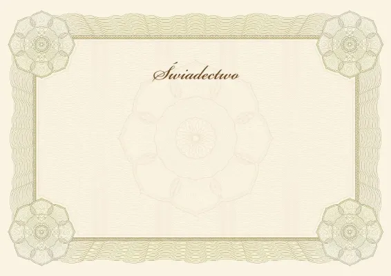 Szablon świadectwa «Klasyczny standard»