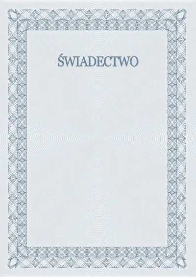 Szablon uroczystego świadectwa nr 5