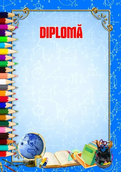 Șablon de diplomă «Anii de școală»
