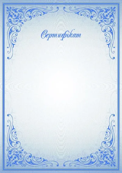Шаблон урочистого сертифіката «Сині візерунки»
