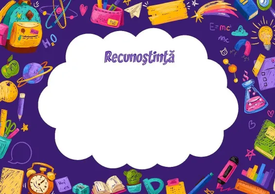 Șablon de recunoștință pentru copii „Lumea descoperirilor”