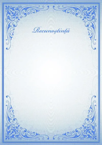 Șablon solemn de mulțumire «Modele albastre»