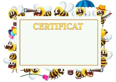 Șablon de certificat pentru copii „Albinuțe vesele”