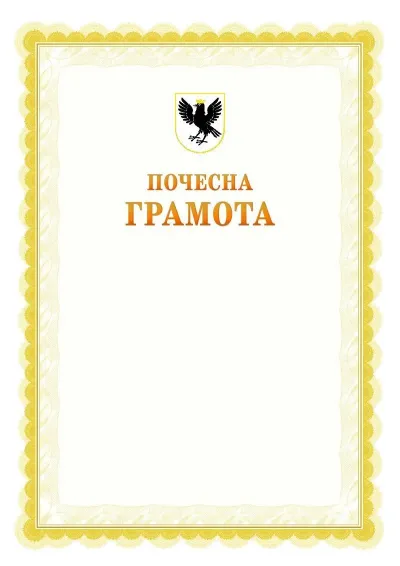 Шаблон офіційної почесної грамоти №17
