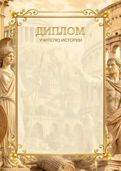 Шаблон диплома учителю истории «Исторический момент»