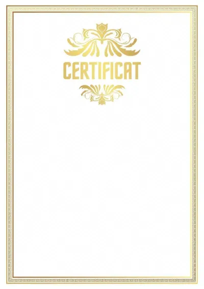 Șablon de certificat „Standardul de Aur”