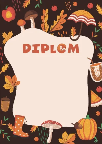Vorlage für ein Kinder-Diplom „Stille des Herbstes“