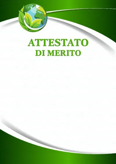 Modello di attestato «Pianeta Verde»