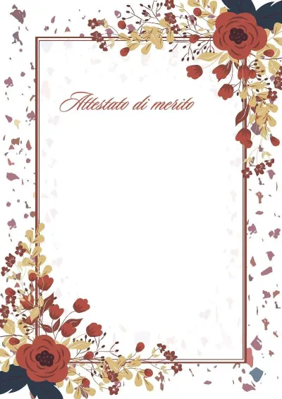Modello artistico di attestato «Bouquet autunnale»