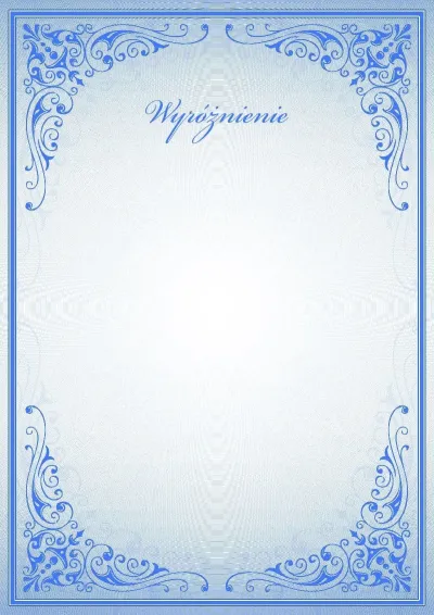Szablon uroczystego wyróżnienia «Niebieskie wzory»