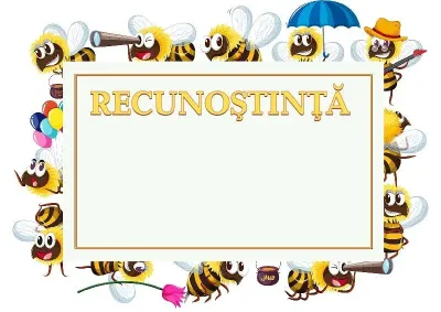 Șablon de mulțumire pentru copii „Albinuțe vesele”