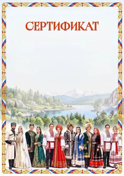Шаблон художественного сертификата «Народы России»