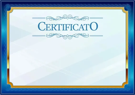 Modello di certificato solenne «Blu e oro»