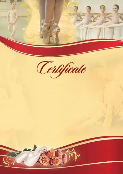 Sports certificate template 'Ballet School'