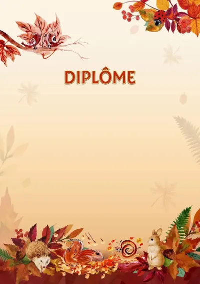 Modèle de diplôme pour enfants «Jeux d'automne»