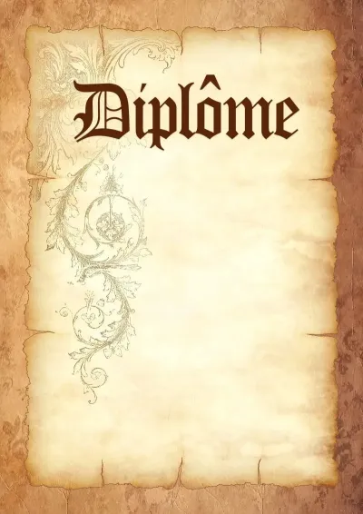 Modèle de diplôme artistique «Solidité du parchemin»