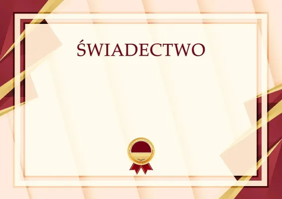 Szablon uroczystego świadectwa «Formuła sukcesu»