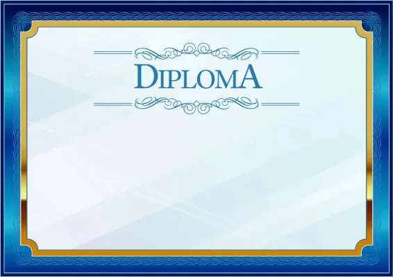 Modello di diploma solenne «Blu e oro»