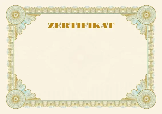Vorlage für ein feierliches Zertifikat „Etalon“