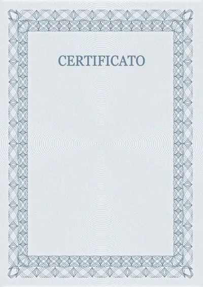 Modello solenne di certificato n. 5