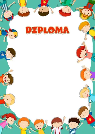 Children's diploma template 'Friendship of children around the world'