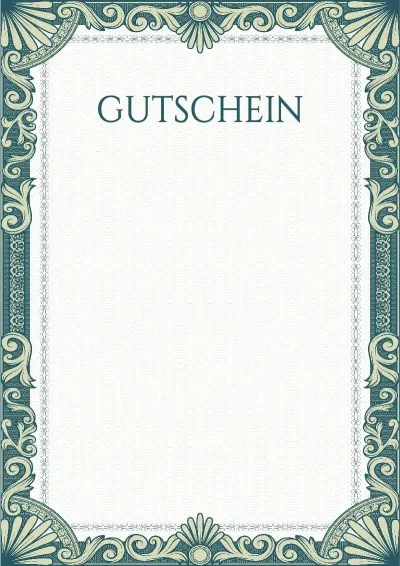 Künstlerische Gutschein-Vorlage „Grüne Ärmel“