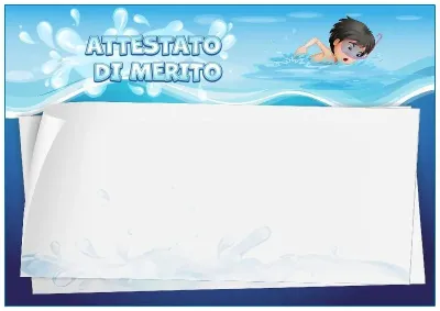 Modello di attestato per bambini «La mia piscina»
