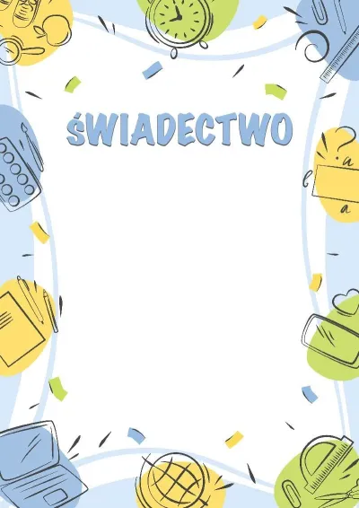Szablon świadectwa „Szkolne odkrycia”