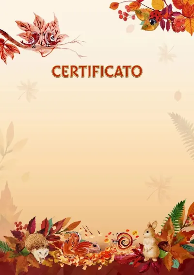 Modello di certificato per bambini «Giochi d'autunno»