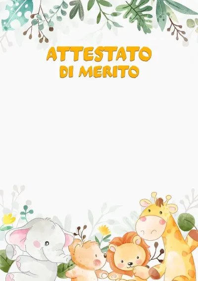 Modello di attestato «Amici del safari»