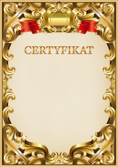 Szablon oficjalnego certyfikatu nr 8