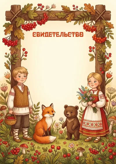 Шаблон свидетельства «Русские сказки»