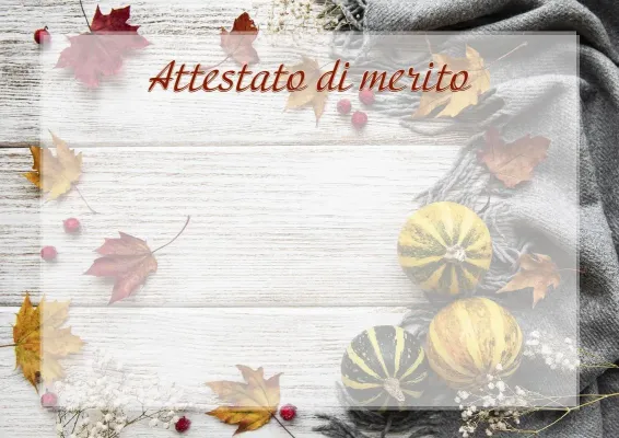 Modello artistico per attestato «Autunno caldo»