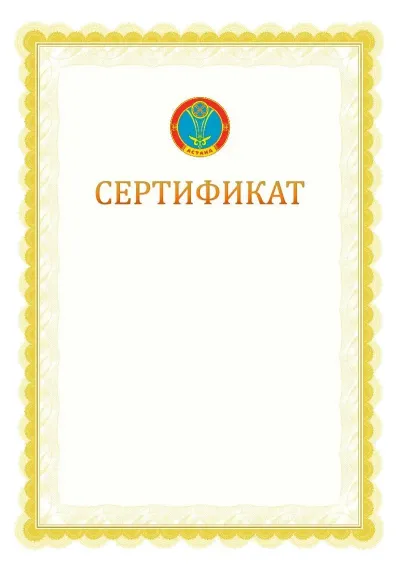 Ресми сертификаттың №17 үлгісі