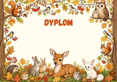 Szablon dziecięcego dyplomu «Jesienna bajka»