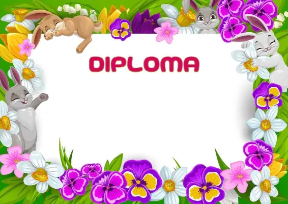 Modello di diploma «Prato primaverile»