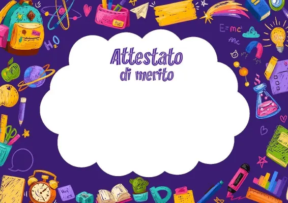 Modello di attestato per bambini «Mondo delle scoperte»