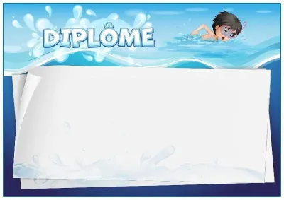 Modèle de diplôme pour enfant «Ma piscine»