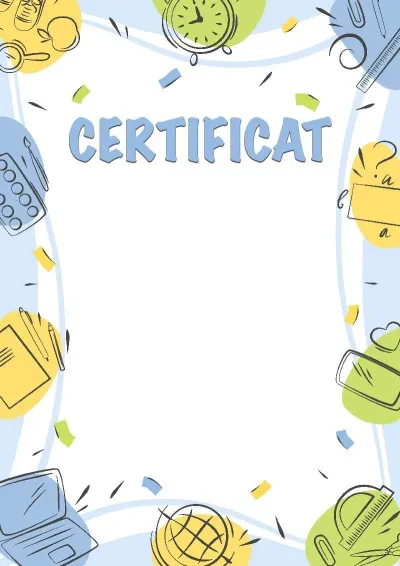 Șablon de certificat «Descoperiri școlare»