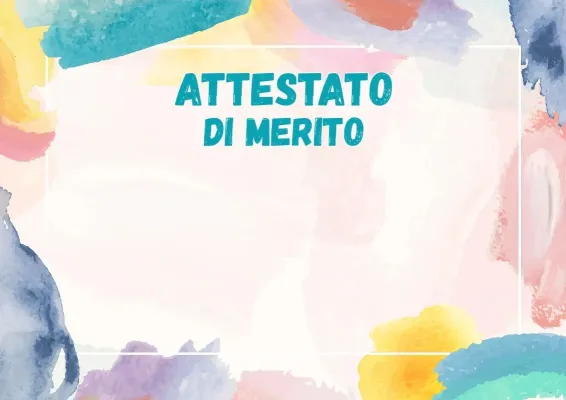 Modello di attestato «Fantasia ad acquerello»
