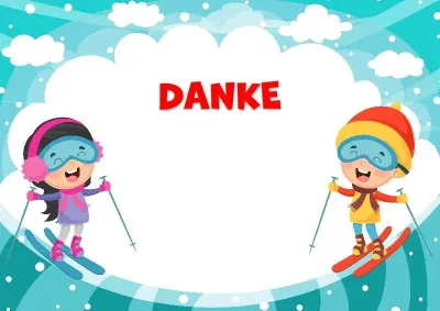 Kindervorlage Dankschreiben «Winter auf Skiern»