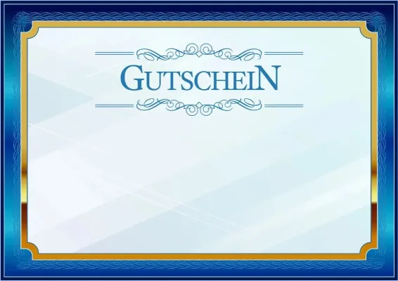 Feierliche Gutschein-Vorlage «Blau in Gold»