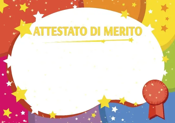 Modello di attestato per bambini «L'ora delle stelle»