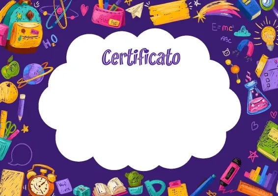 Modello di certificato per bambini «Mondo delle scoperte»