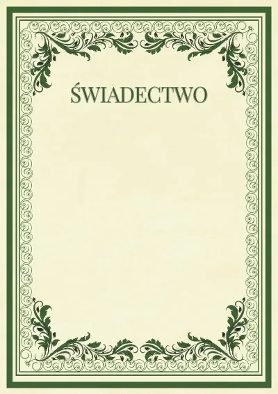 Szablon uroczystego świadectwa «Wzory vintage»